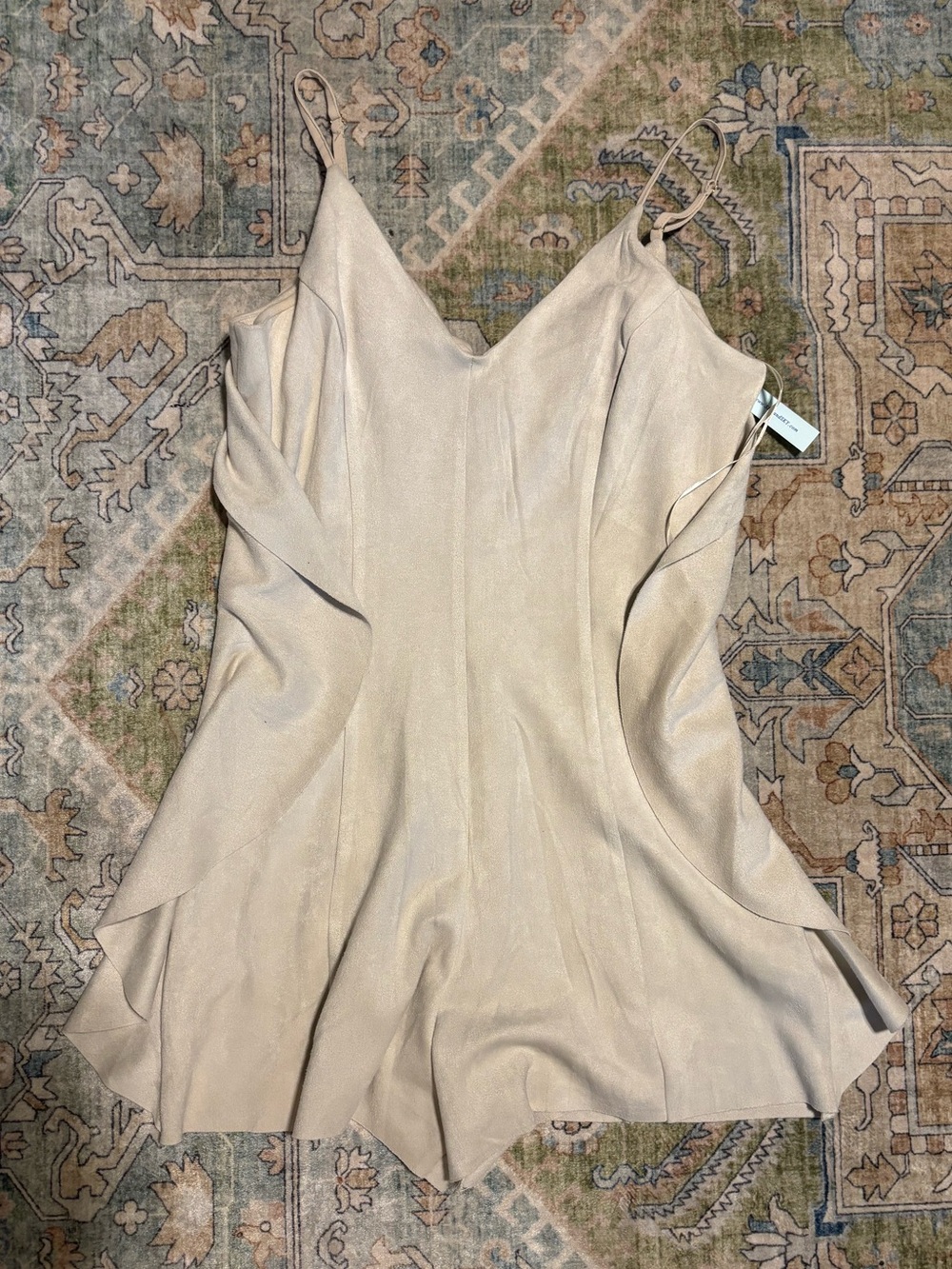 She + Sky Champagne Satin Slip Romper